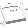 Акриловый поддон 85x85 см BELBAGNO TRAY-BB-A-85-15-W
